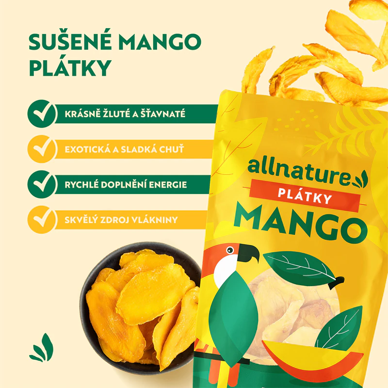 Fatias de manga Allnature, fruta seca
