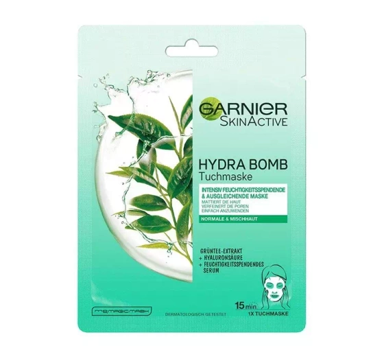 Garnier Hydra Bomb Green Tea maska na tkaninie przywracająca równowagę 1 sztuka