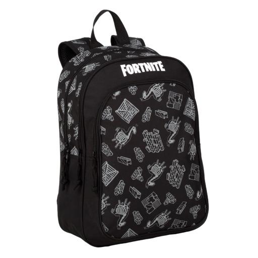  Mochila Escolar Fortnite Dark Black Doblecompartimento Adaptowalne Carro