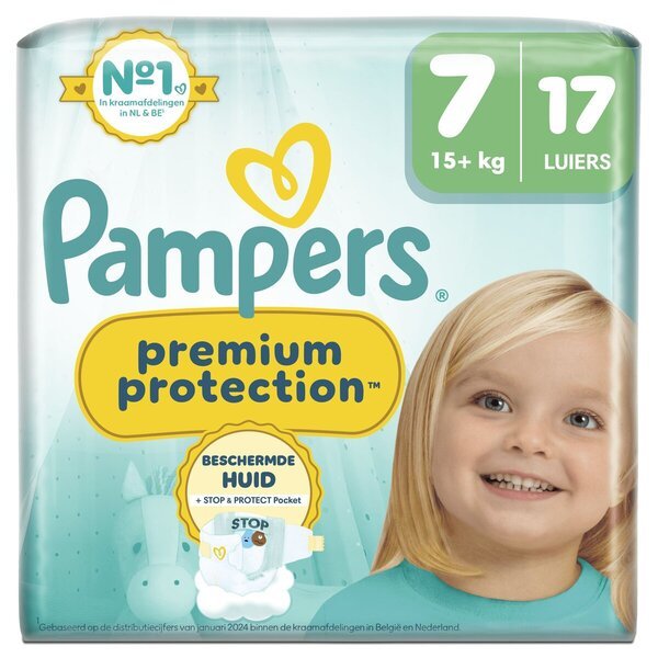 Pampers Premium Protection autiņbiksītes 7. izmēra (15+ kg), 17 gab.