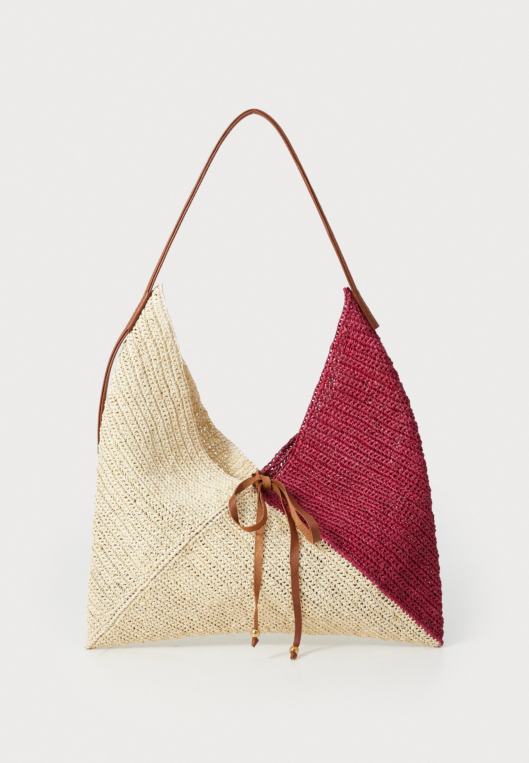 Sensi Studio TWO TONE HANDTAS - Handtas - wijnrood/beige