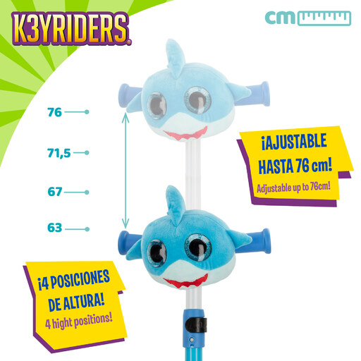  K3yriders 3-hjulig Shark-sparkcykel för barn
