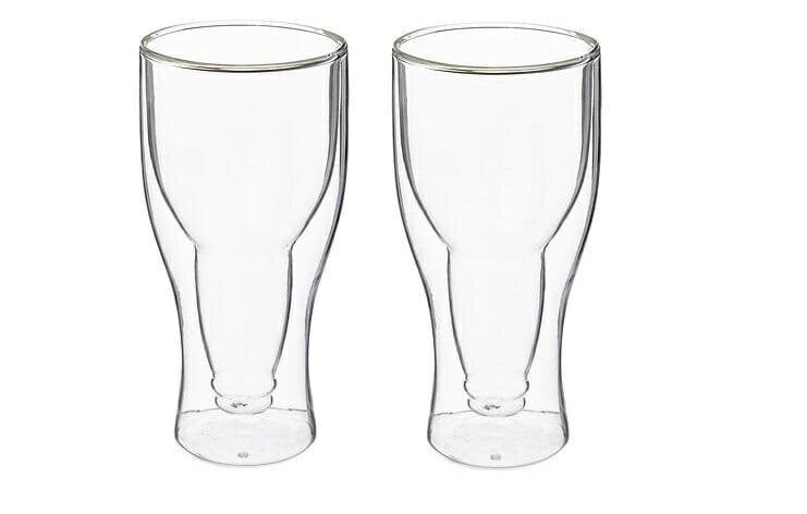 Zestaw 2 SZKLANKI DO PIWA 350ml z podwójnymi ściankami