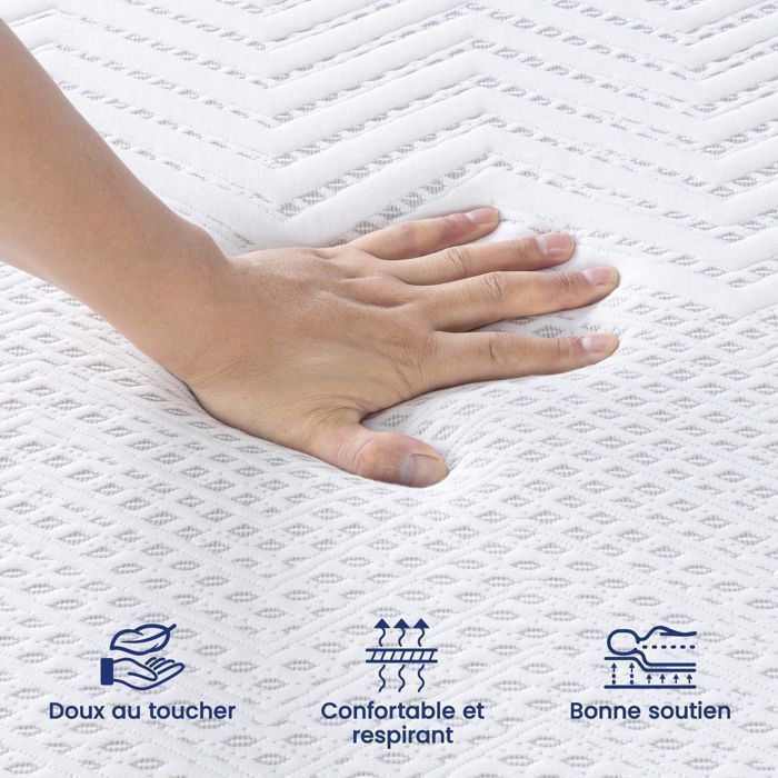 BedStory Matelas 140x190x18cm Mémoire de Forme, Tissu Respirant, mousse anti bruit, Soutien Ferme,Ergonomique 7 zones