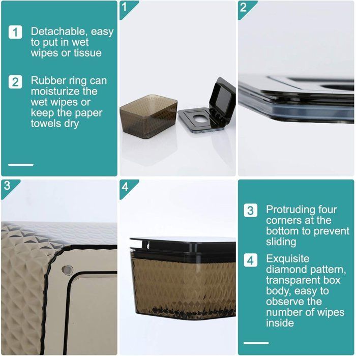 Wet wipes box - With lid - Refillable and dustproof wet wipes box - Suitable for babies and