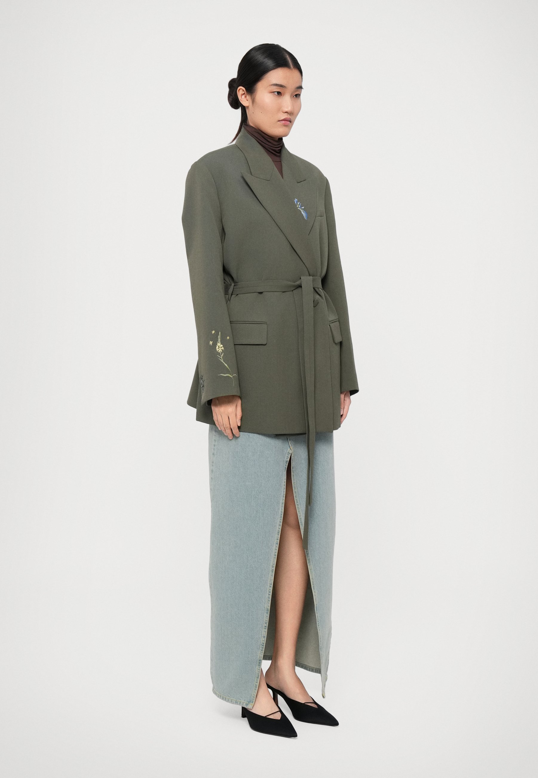 Rodebjer STAND EMBROIDERY - Blazer - muschio scuro