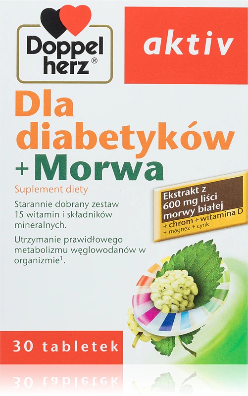 Doppelherz active For Diabetics + Mulberry uztura bagātinātāja tabletes svara zaudēšanas atbalstam