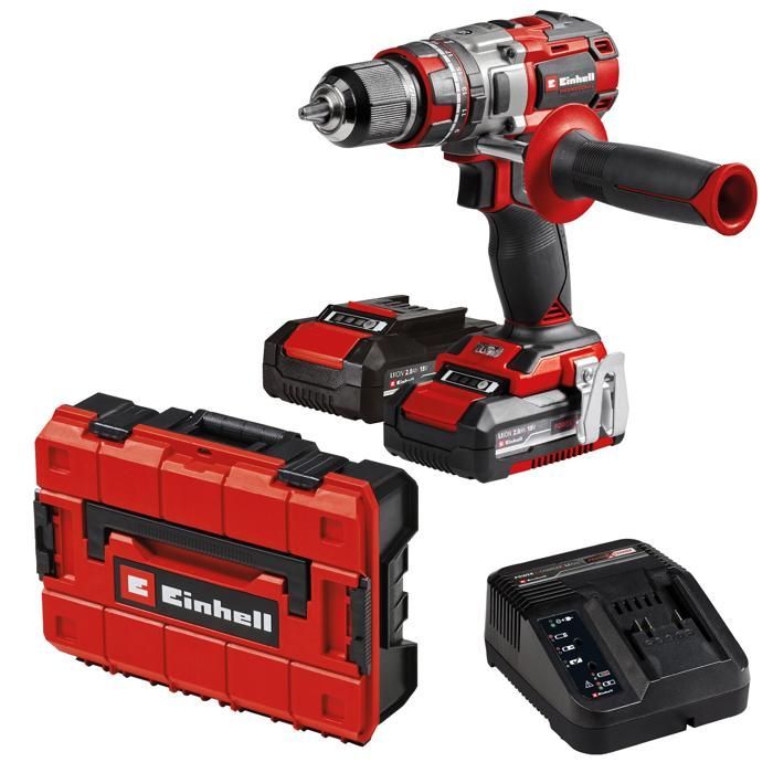 Trapano avvitatore a impulsi a batteria Einhell Professional TP-CD 18/80 Li-i BL PXC (18V) fornito con 2 batterie e caricabatterie