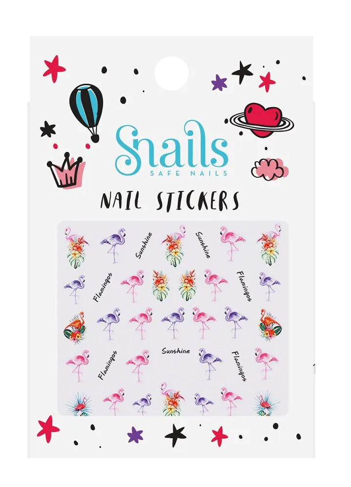 Snails2021 Nail Stickers Flamingos