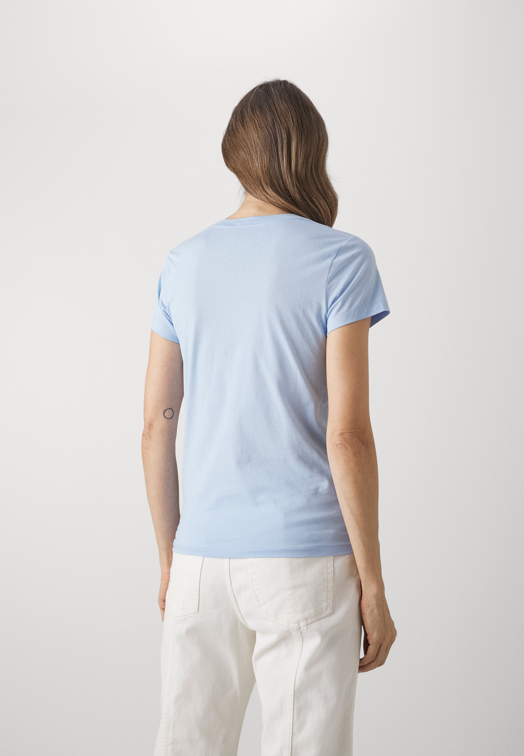 Polo Ralph Lauren katoenen jersey T-shirt met V-hals - Basic T-shirt - kantoorblauw