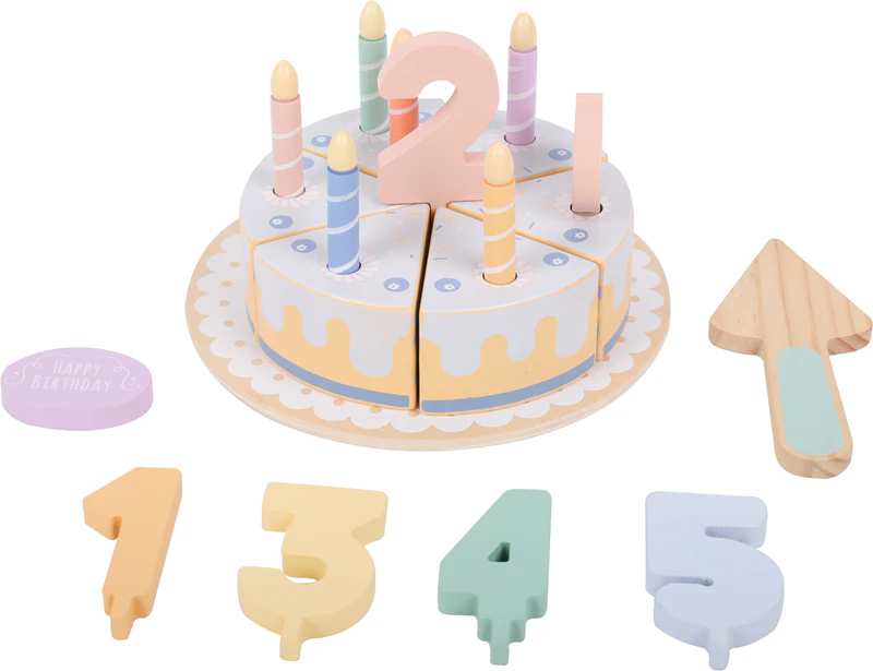 Brinquedo de madeira para bolo de aniversário eliNeli