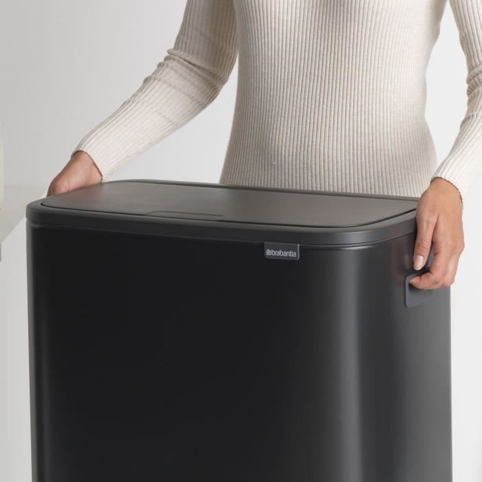 Lixeira Brabantia Bo Touch - Com 2 baldes internos - 2 x 30 L - Preto fosco