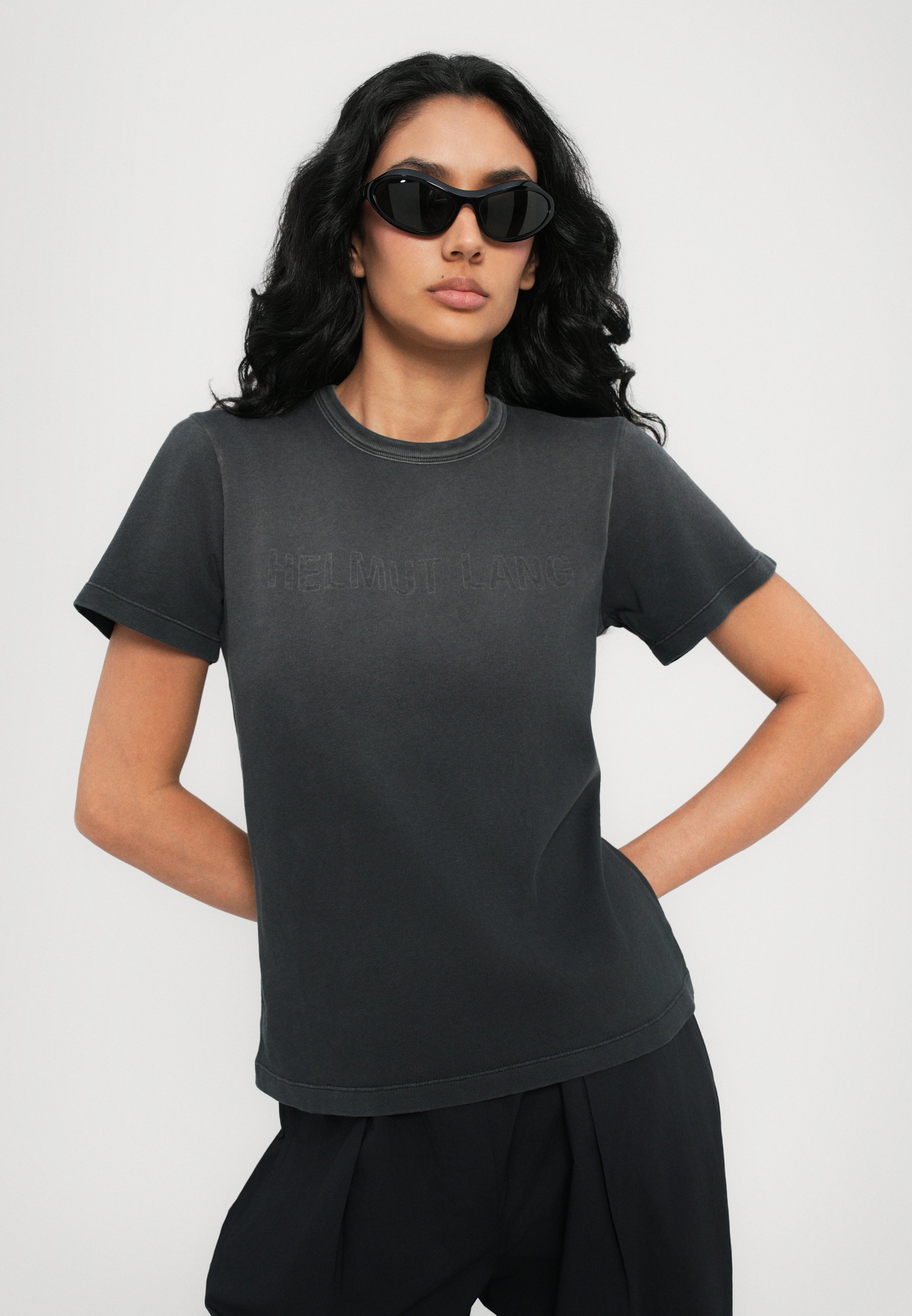 T-shirt slim Helmut Lang LOGO - T-shirt imprimé - noir