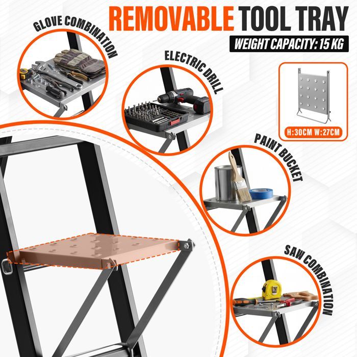 Escalera plegable multifuncional - DEWINNER - 7 en 1 - Aluminio de calidad aeronáutica - 5,8 m - Capacidad de carga 150 kg