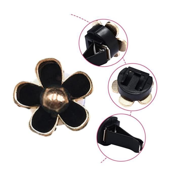 Air Freshener Vent Clips - 4 Car Clips with Cute Flower Charm for Car Air Conditioner, Colorful Decorations