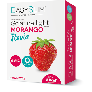 Easyslim lett jordbærgelatin med stevia 2 x 15 g 2 x 15 g