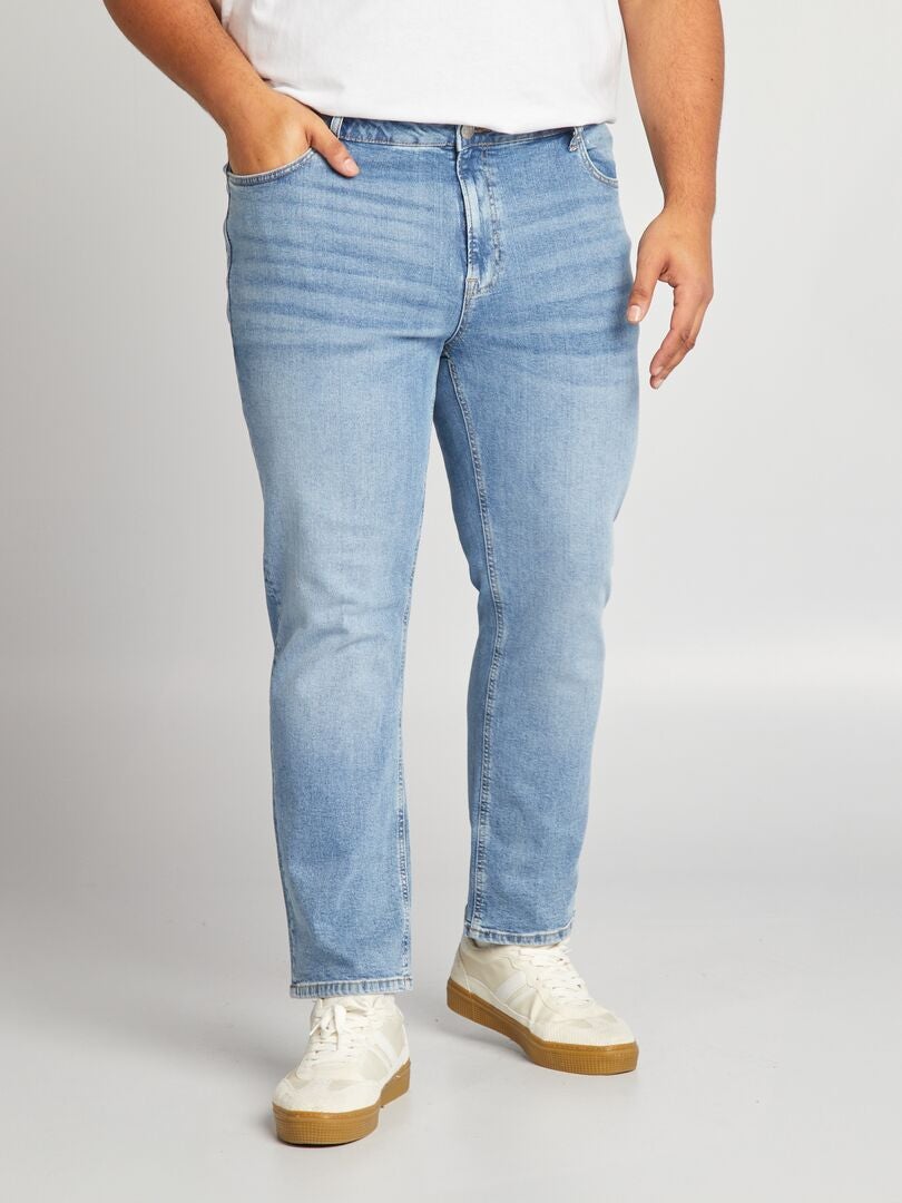 Calça jeans reta com 5 bolsos - L30 - AZUL