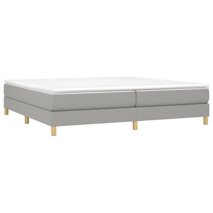 Cama de madera gris de 200 x 200 cm - Estable y duradera - Estructura de cama de muelles gris claro de 200 x 200 cm, tela 001_602811