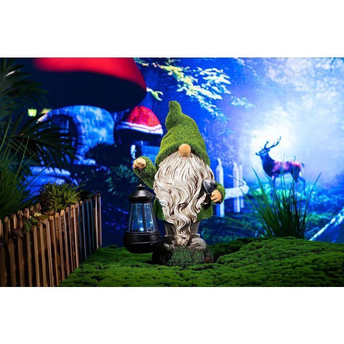 Estatueta de gnomo de jardim engraçada e resistente às intempéries, gnomo de jardim grande, estatueta decorativa de resina.