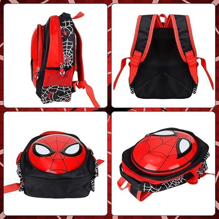 Kinderrugzak, schooltas, basisschooltas voor meisjes, grote capaciteit, 3D-design, rood