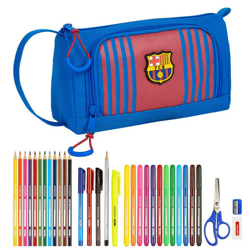 Estojo Safta com bolso dobrável, uniforme completo do FC Barcelona 1ª temporada 21/22, 200x85x110 mm