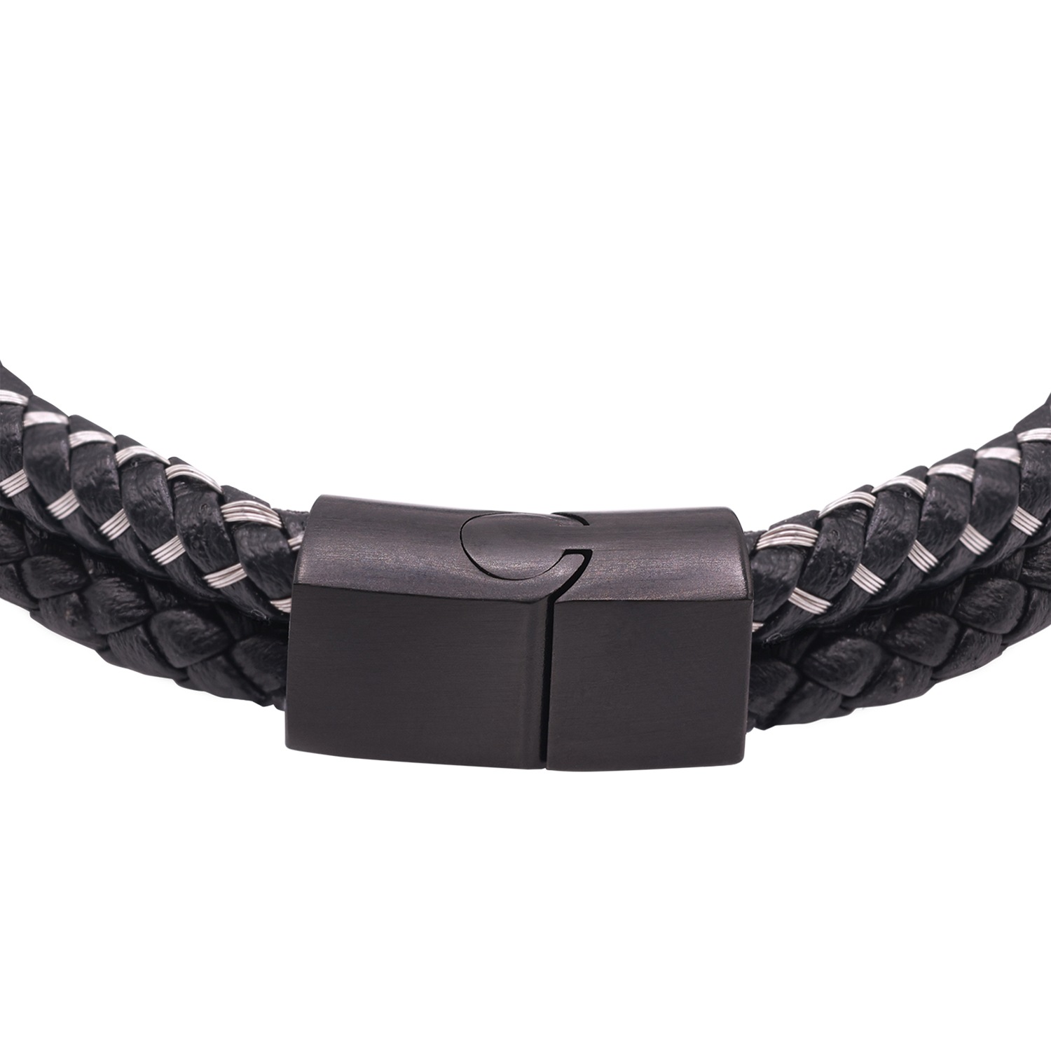 Heideman Bracelet en cuir Timon noir