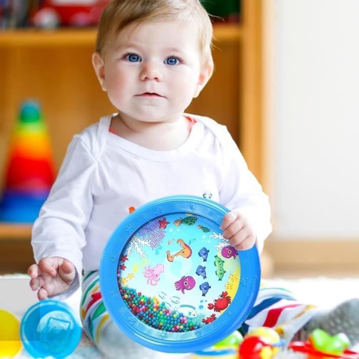 Instrumento musical - Tambor oceánico - 17x17 cm - Azul - Para niños a partir de 3 años
