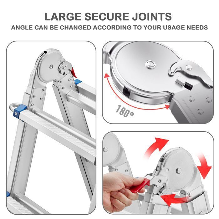 Échelle télescopique - STANEW - 3 en 1 - Aluminium - 5,1 m - 150 kg