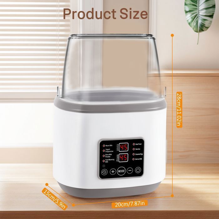 Flessenwarmer en -sterilisator voor baby's, snelle verwarmfunctie, crèmewit van kleur, multifunctioneel voor babyverzorging