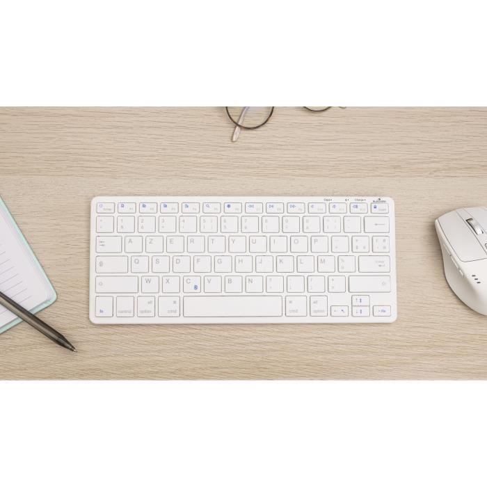 Draadloos toetsenbord - BLUESTORK - MINI MAC R - Compact - Oplaadbaar - Wit