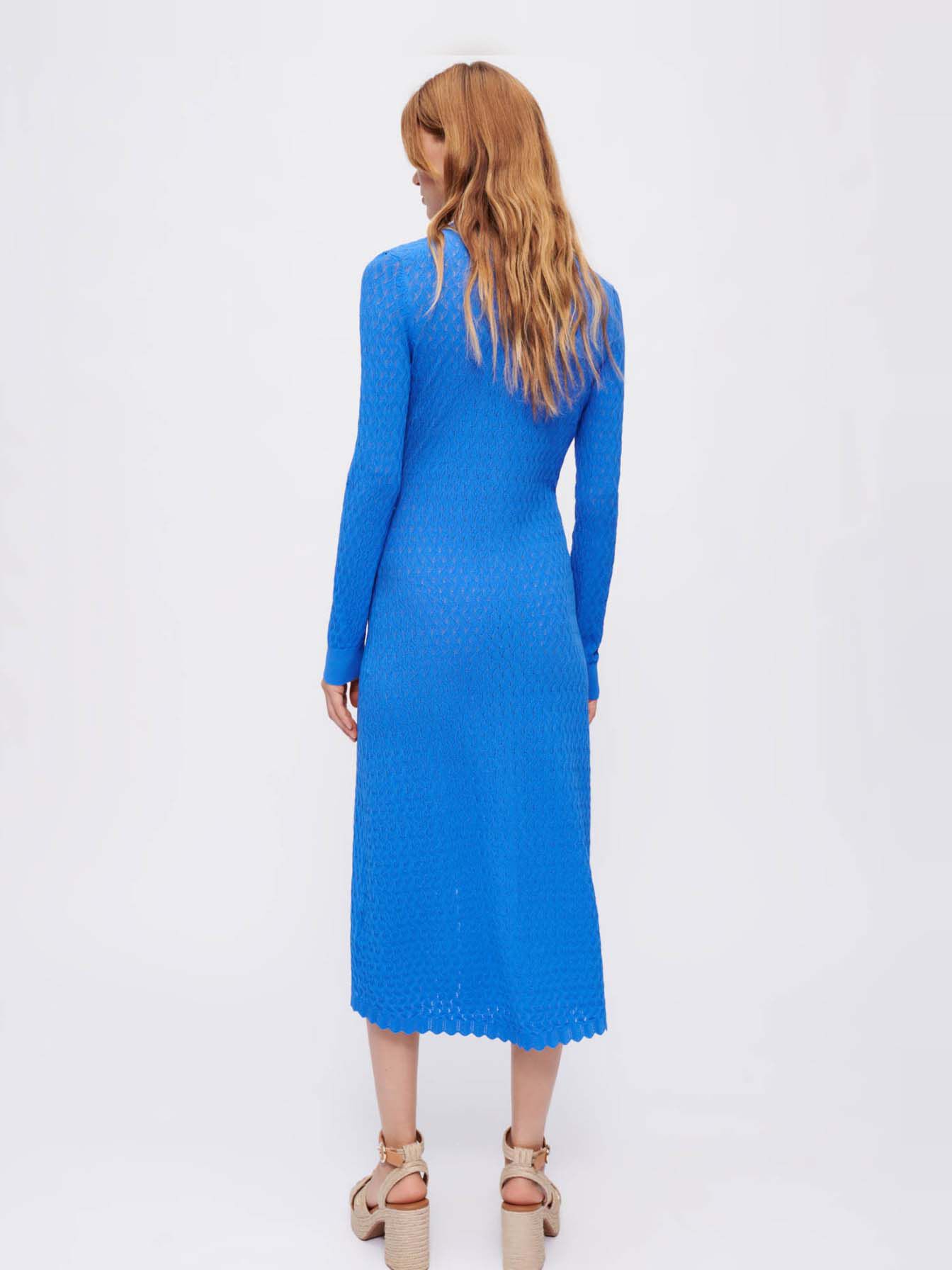 Pointelle-vest - Blauw