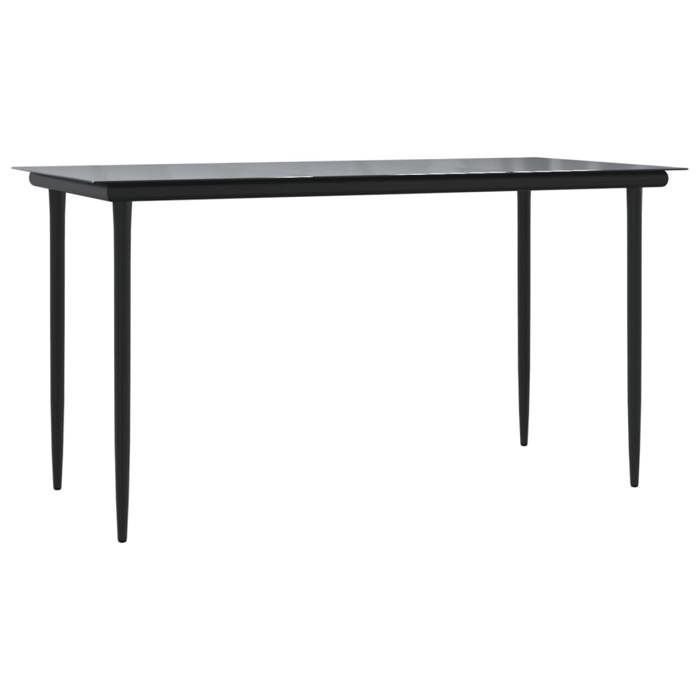 Conjunto de comedor de jardín de ratán sintético - BURKE - 5 piezas - Beige - Resistente a los rayos UV - Mesa 140x70x74 cm