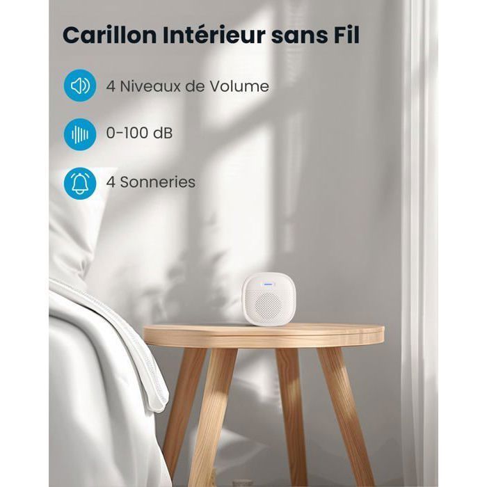 ieGeek Sonnette sans Fil avec Camera, 2K Sonnette Exterieur WiFi , Sonnette Vidéo avec piles, Vision nocturne 15M, PIR Etanche IP66