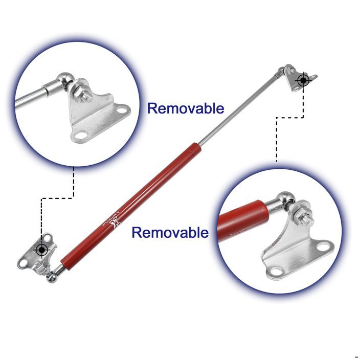 AUTOHAUX X Motorhauben-Gasdruckfeder, 2 Stück, 400 N, universelle hydraulische Gasdruckfeder mit schwarzer Stangenhalterung, 50,8 cm lang, für Pkw und Wohnmobile