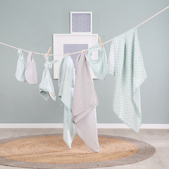 Kit de presente essencial para bebê, verde