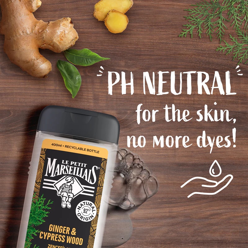 Le Petit Marseillais Ginger & Cypress Wood dušas želeja 4 vienā