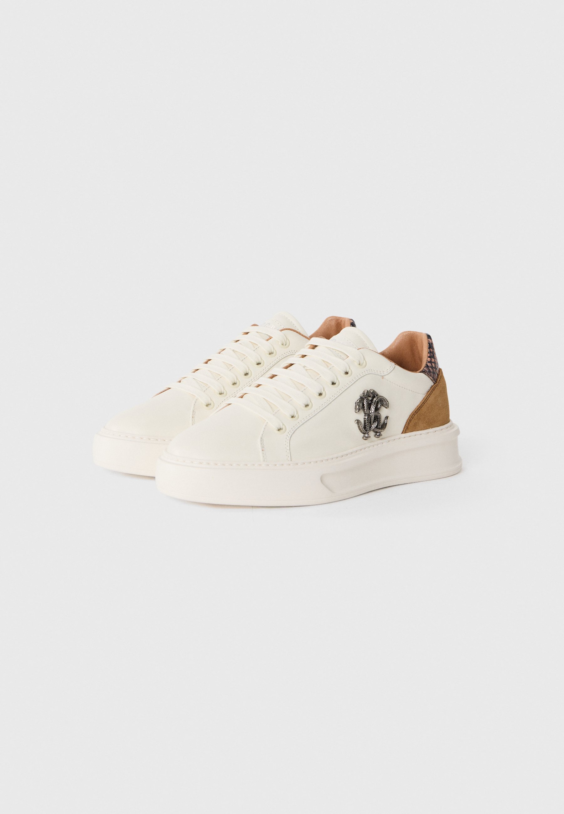 Tênis Roberto Cavalli - branco/marrom