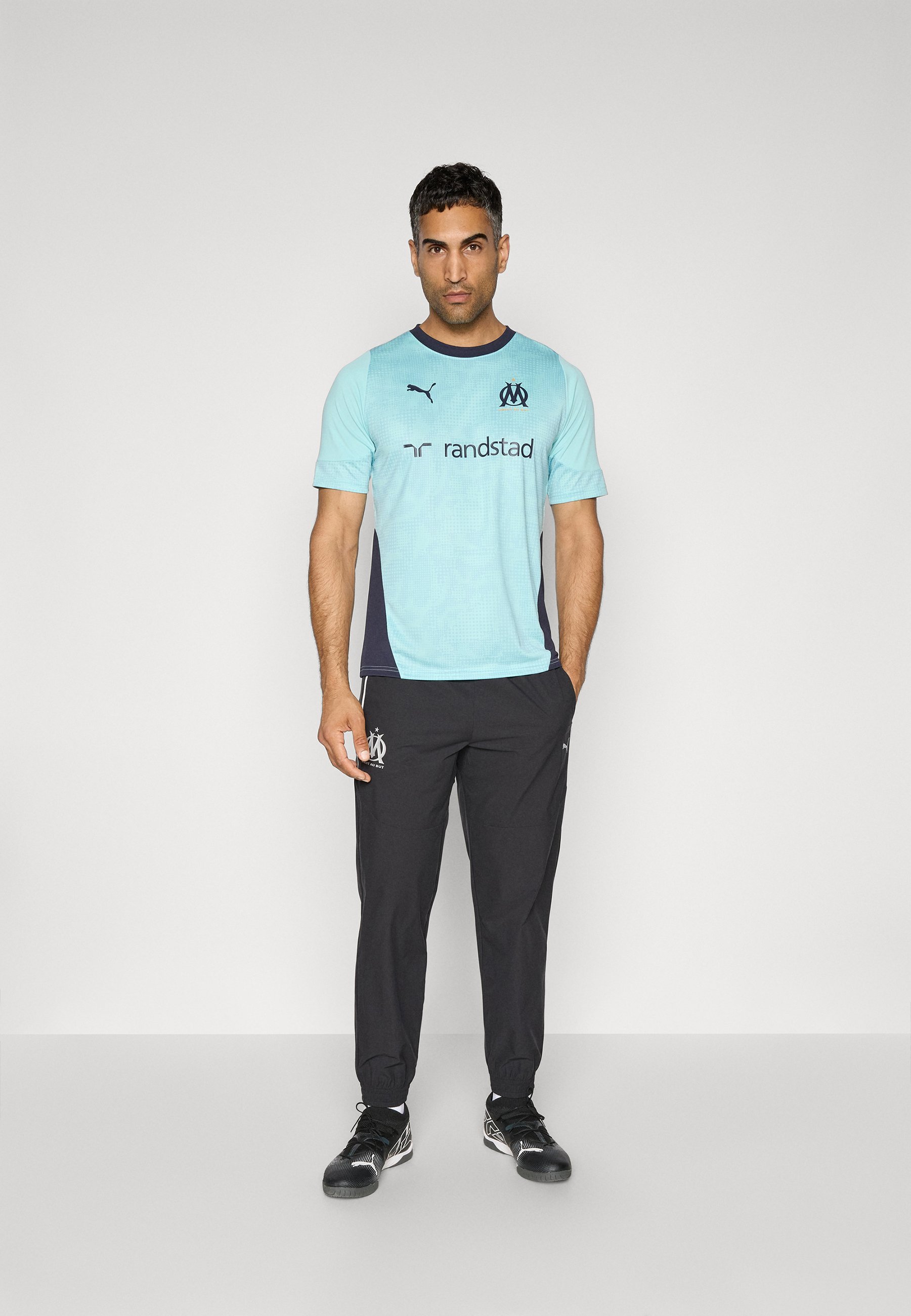 Puma OM broek - Clubkleding - zwart/zilverkleurig