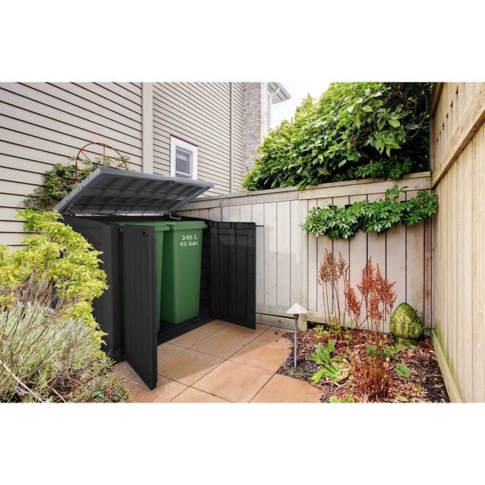 KETER 1200 Litre Outdoor Resin Storage Box, Black and Grey - For Bins or Bicycles