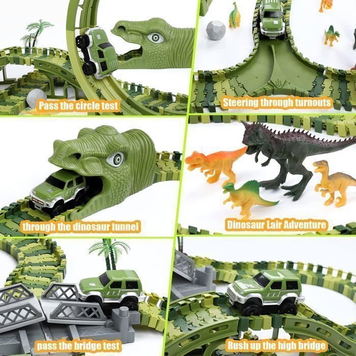 Circuit Voiture Enfant Dinosaure Jouet Enfant 3 Ans-Circuit Voiture Electrique Jeu, Cars Jouet 3 4 5 6 9+Ans Garçon Fille