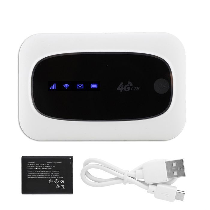 Routeur mobile sans fil 4G WiFi, point d'accès portable pour l'Europe et l'Asie (noir) Label