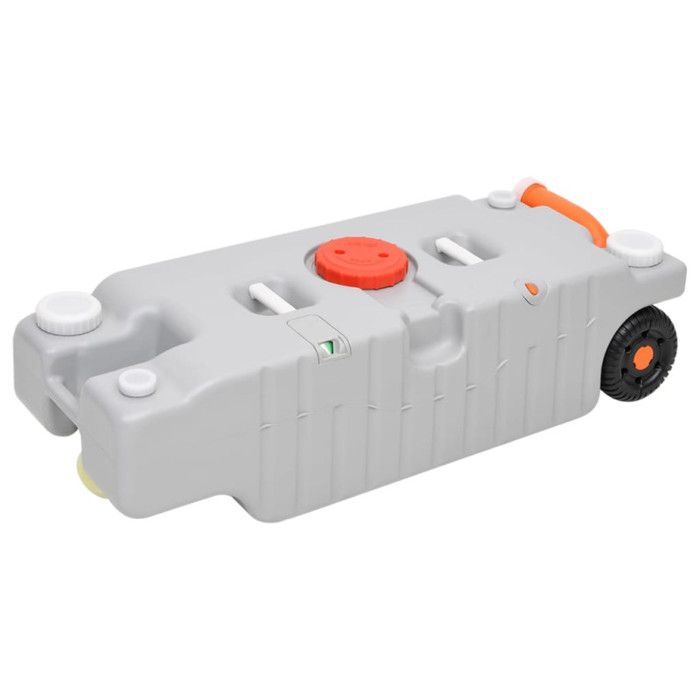 Tanque de agua con ruedas vidaXL de 75 litros para camping, gris 154412