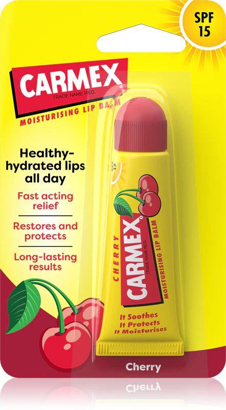 Carmex Cherry lippenbalsem in een tube met SPF 15