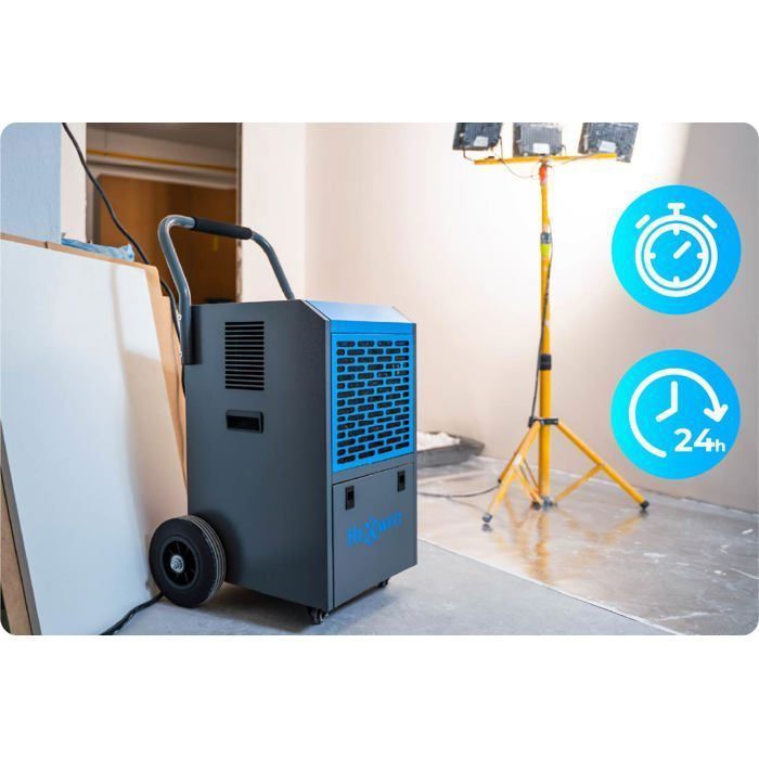 HEXWELT 650W Industrie-Luftentfeuchter, 50l/24h Baustellen-Luftentfeuchter