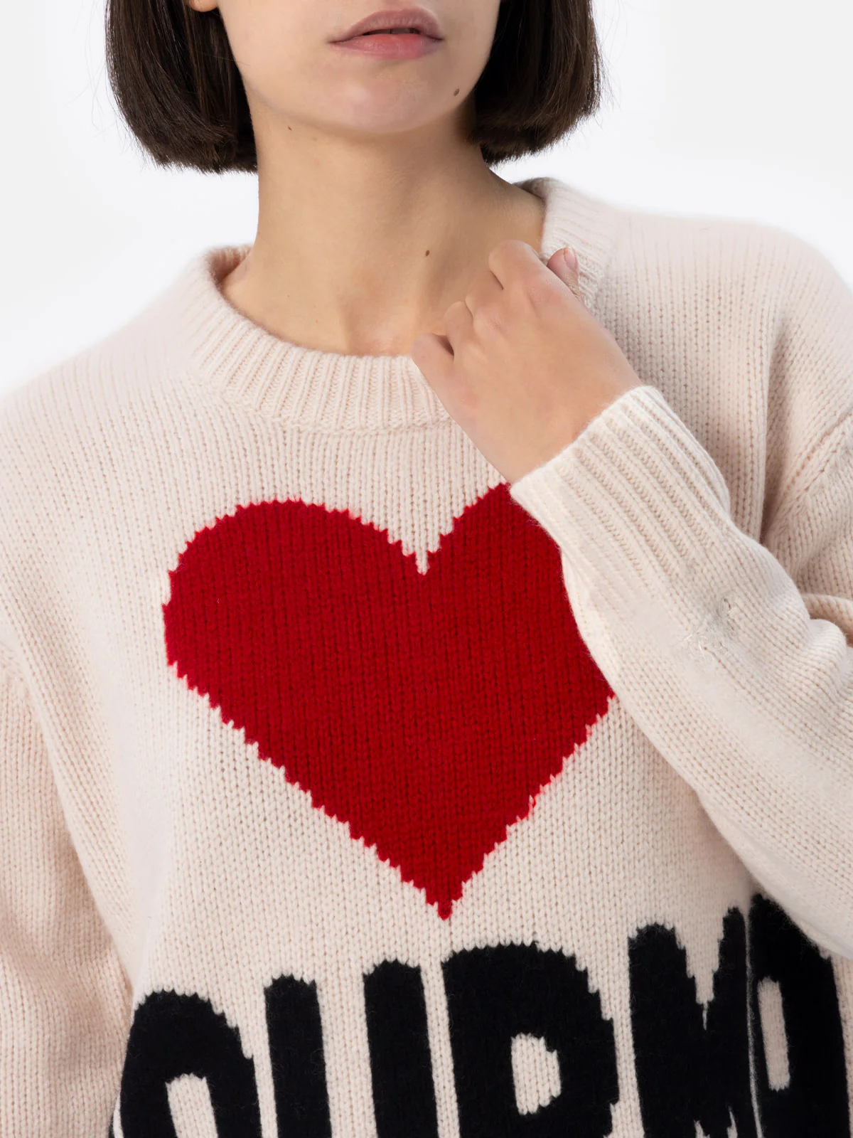 Suéter feminino Kyla branco com estampa Fair Isle e jacquard Courma.