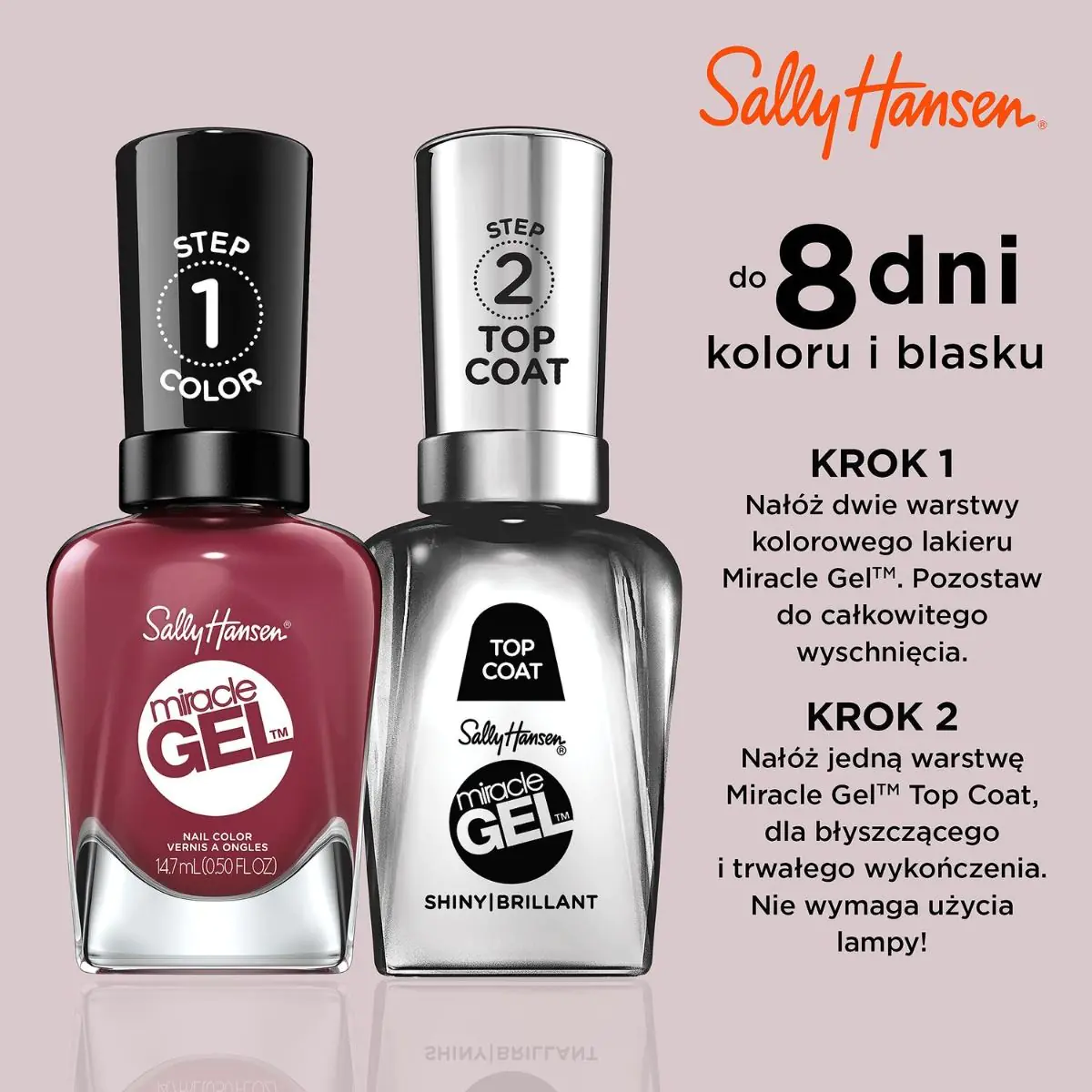 Sally Hansen Miracle Gel Lakier do paznokci, 496