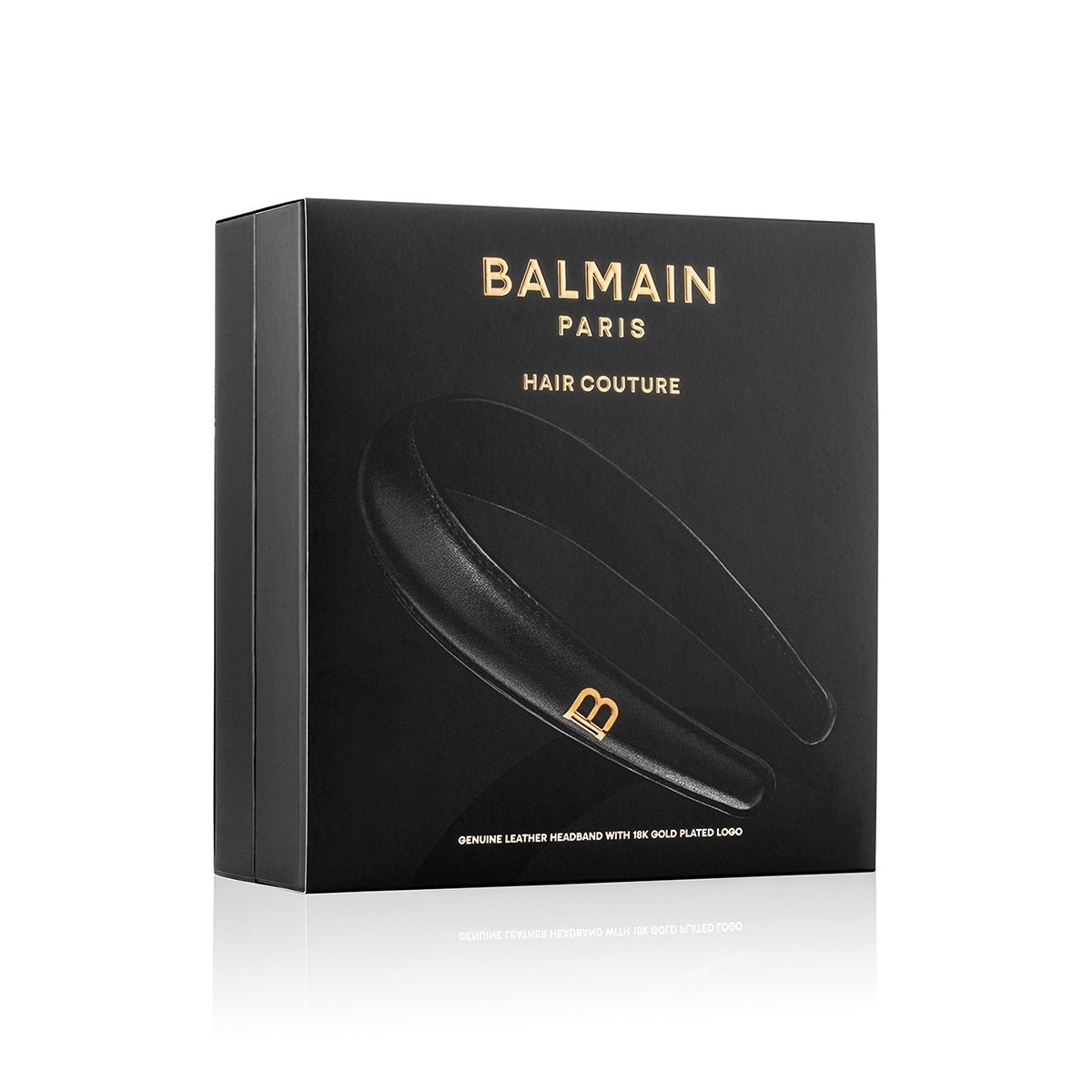 „Balmain Hair Couture“ galvos juosta, juoda odinė juosta su pūstomis rankovėmis – 1 vnt.