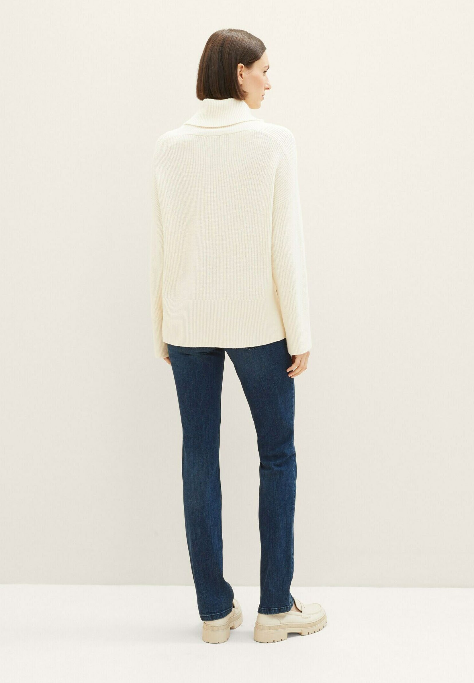 TOM TAILOR TTALEXA Straight - Rechte jeans - donkere stonewashed denim