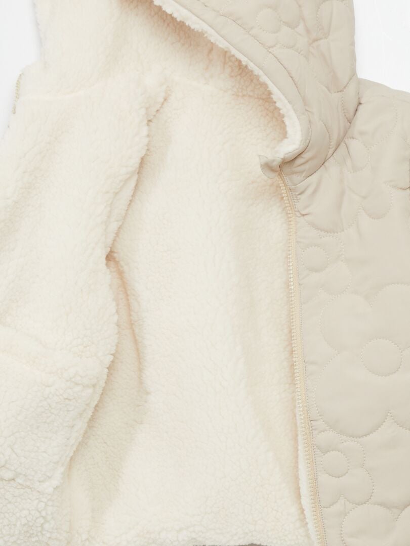 Dubbelzijdig gewatteerd jack - Beige/Wit