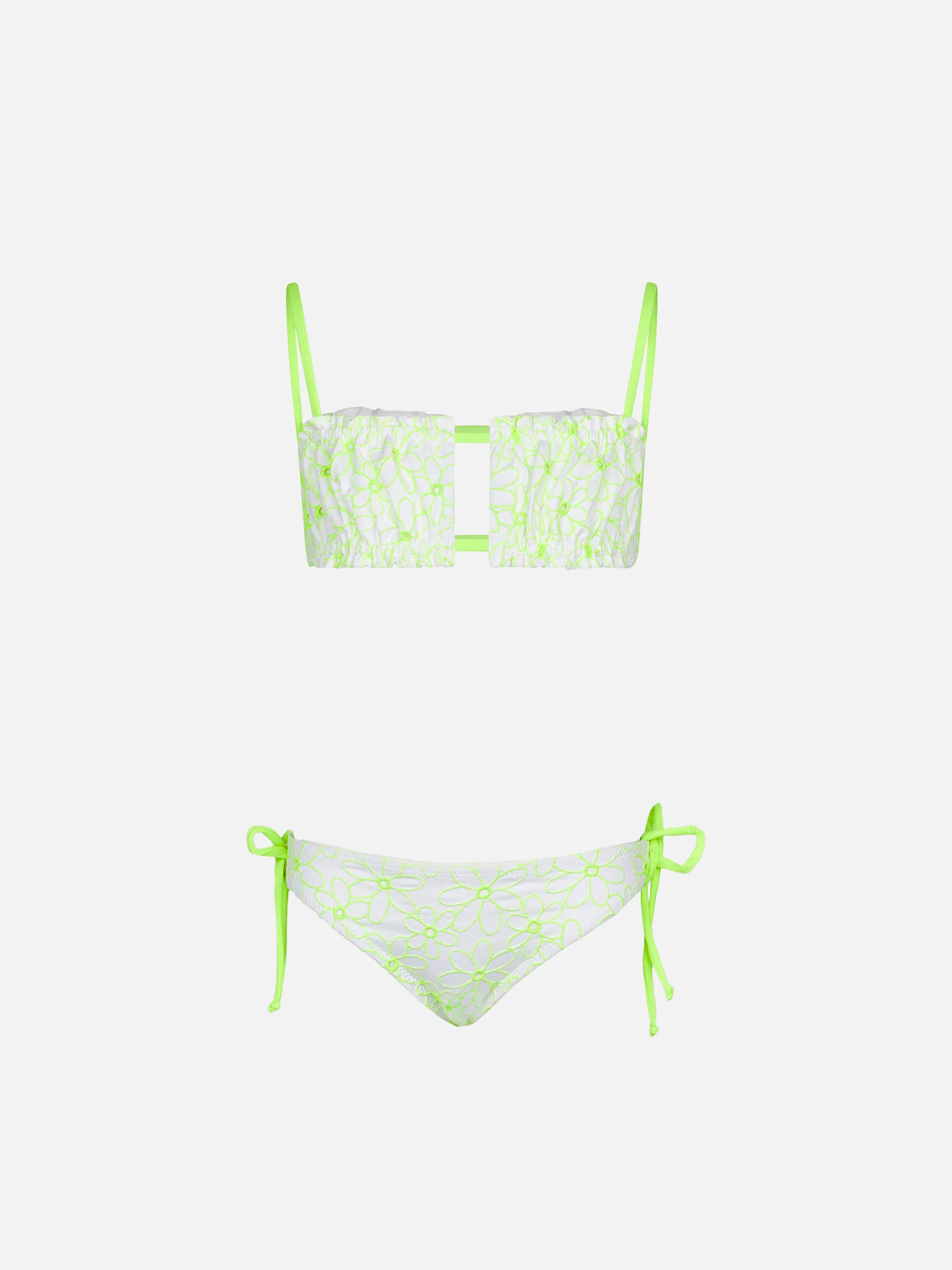 Mädchenbikini mit Gänseblümchenstickerei